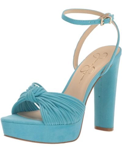 Jessica Simpson Immie Platform Sandal Wedge - Blue