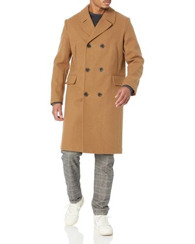 Cole Haan Wool Double Breasted Coat - Natural