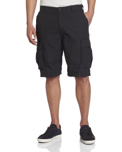 Nautica Mens Mini Ripstop Twill Cargo Shorts - Black