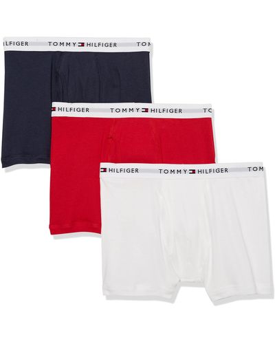 Tommy Hilfiger Cotton Classics Trunks 3-pack Mahogany - Red