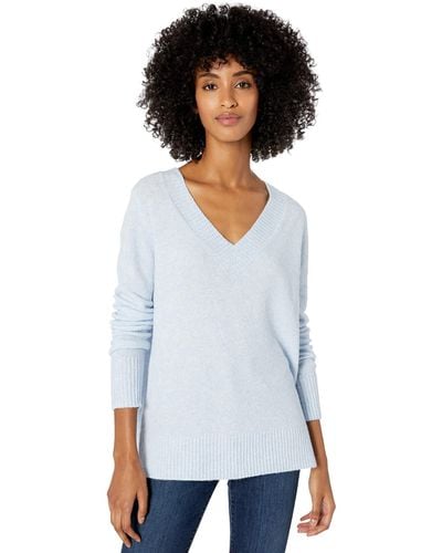 Goodthreads Mid-Gauge Stretch V-Neck Sweater Pullover - Blanc
