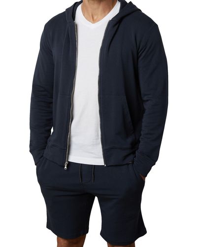 Velvet By Graham & Spencer Rodan Luxe Fleece Zip Up Hoodie - Blue