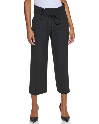 DKNY Misses Paperbag Waist Pant - Black