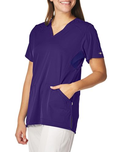 Carhartt Womens Multi-pocket V-neck Medical Scrubs - Purple
