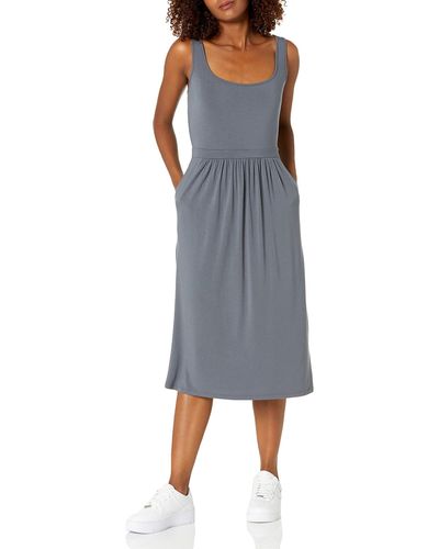 Amazon Essentials Daily Ritual Jersey Sleeveless Empire-waist Midi Dress - Gray