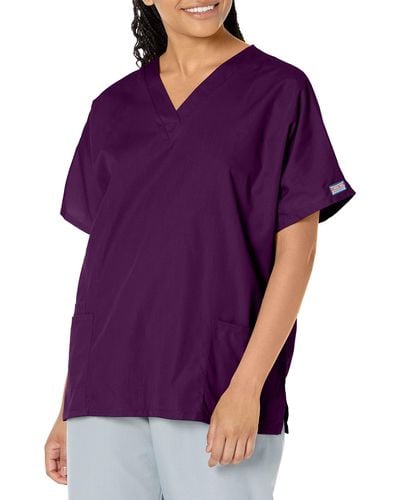 CHEROKEE Scrubs For Workwear Originals V-neck Top Plus Size 4700 - Purple