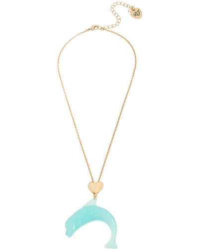 Betsey Johnson Dolphin Pendant Necklace - Blue