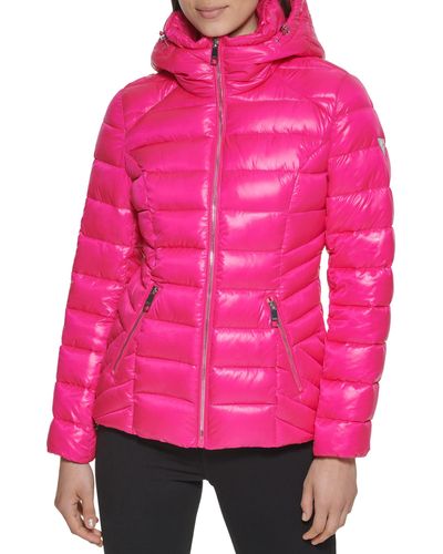 Guess Mid-weight Hooded Jacket - Pink