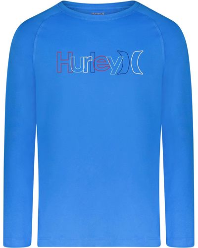 Hurley Standard One And Only Hybrid Long Sleeve T-shirt - Blue