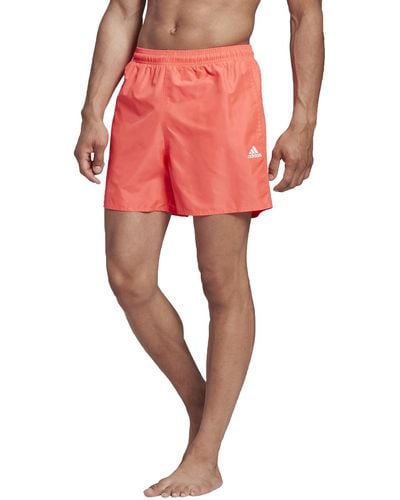 adidas Mens Clx Solid Swim Shorts Signal Pink Large