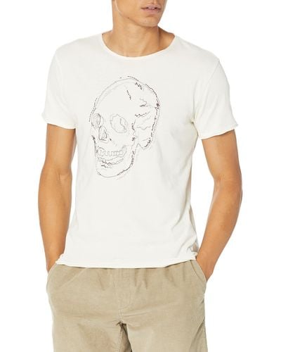 John Varvatos Skull Embroidery Tee - White