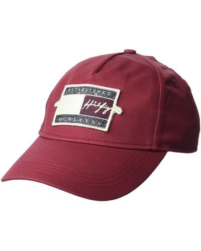 Tommy Hilfiger Signature Badge Baseball Cap - Red