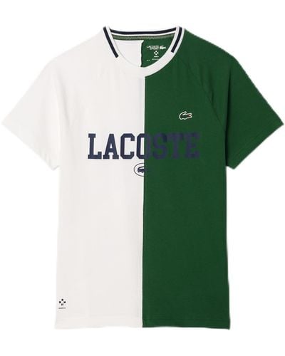 Lacoste Short Sleeve Regular Fit Colorblocked Tennis Tee Shirt - Green