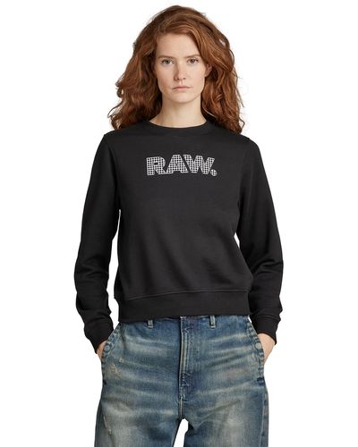 G-Star RAW Premium Graphic Crew Neck Sweatshirt - Black
