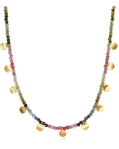 Satya Jewelry Tourmaline Womens Gold Moon Choker Necklace 14-inch +2 Extension - Metallic
