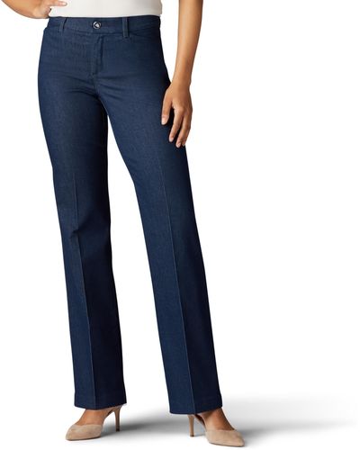Lee Jeans Flex Motion Regular Fit Trouser Pants Mid-rise - Blue
