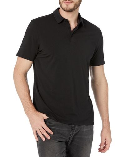 Kenneth Cole 3-button Slim Fit Knit Polo - Black