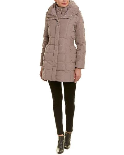 Cole haan women's taffeta quilted down on sale coat with elasticated side waist detail