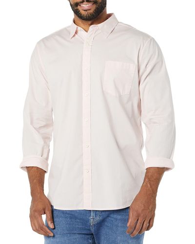 Amazon Essentials Long-sleeve Slim-fit Stretch Poplin Shirt - Pink