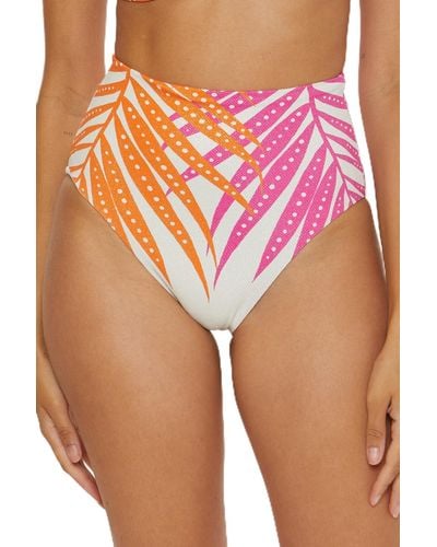 Trina Turk Standard Sheer High Waisted Bikini Bottom - Pink