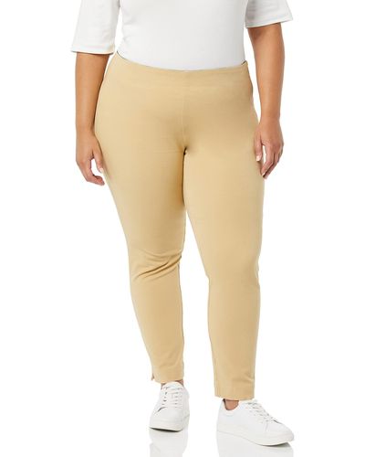 Amazon Essentials Pantaloni alla Caviglia Aderenti ed Elasticizzati con Cerniera Laterale Donna - Neutro