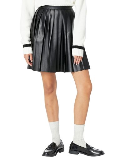 BCBGeneration Fit And Flare Mini Skirt Pleated Faux Leather - Black
