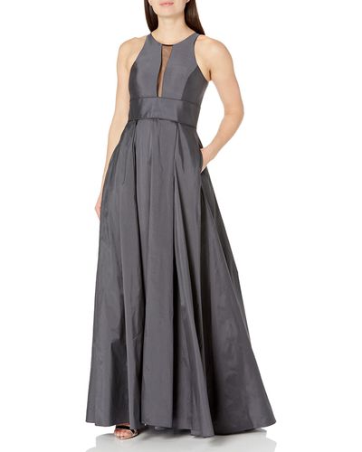 Aidan By Aidan Mattox Sleeveless Gown With Mesh Inset - Multicolor