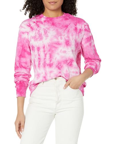 Monrow Womens Contemporary Sweatshirt - Pink