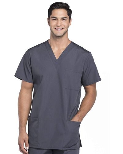CHEROKEE And V-neck Scrub Top With 3 Pockets Plus Size 4876 - Blue