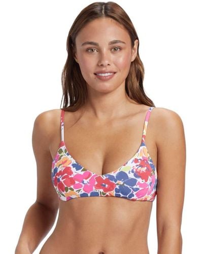 Roxy Standard Beach Classics Athletic Bikini Top - Purple