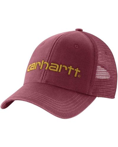 Carhartt Canvas Mesh Back Logo Graphic Cap - Red