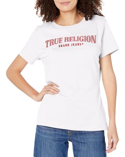 True Religion Arched Logo Crew Tee - White