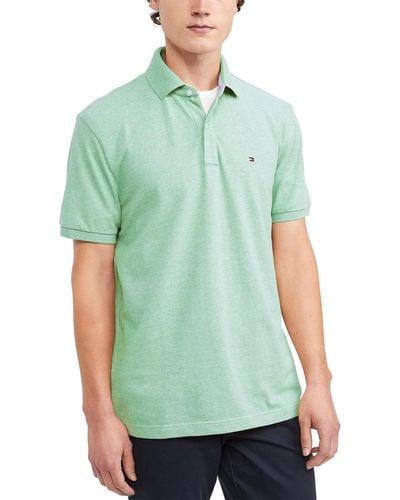 Tommy Hilfiger Mens Short Sleeve In Regular Fit Polo Shirt - Green