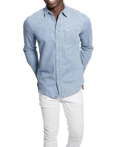 Guess Camicia jeans uomo Shirt jeans Ronnie azzurro denim ES24GU80 M4RH44D14LH XS - Blu