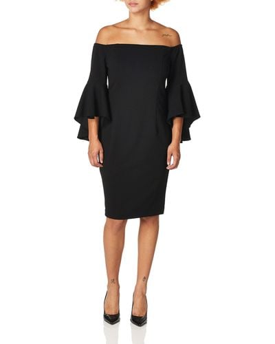Calvin Klein Off-the-shoulder Sheath Dress - Black