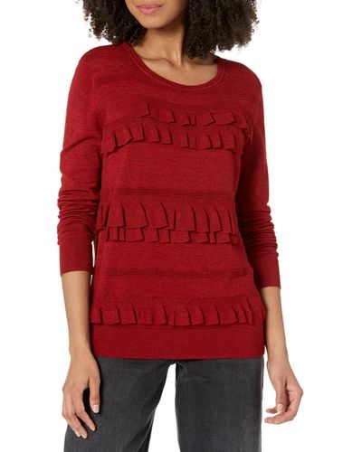 Diane von Furstenberg Rent The Runway Pre-loved Ruby Red Bennie Ruffle Sweater