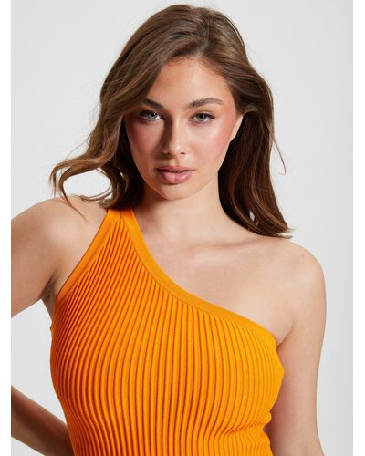 Guess Sleeveless Mel Ottoman Bodysuit - Orange