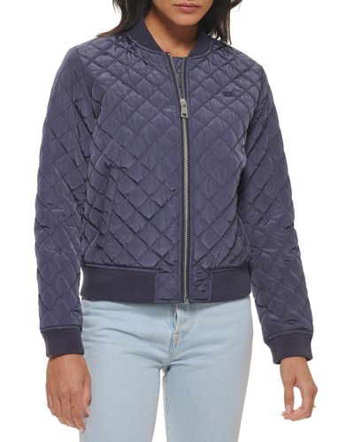 Levi's Legacy Diamond Quilted Bomber Jacket - Blue