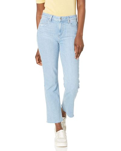 PAIGE Vintage Colette W/raw Hem High Rise Cropped Ankle In Starcourt Distressed - Blue