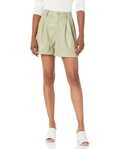 Monrow Hb0678-faux Leather Shorts - Green