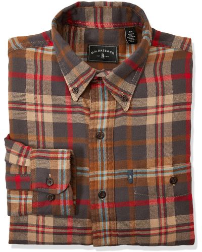 G.H. Bass & Co. Fireside Flannels Long Sleeve Button Down Shirt - Brown