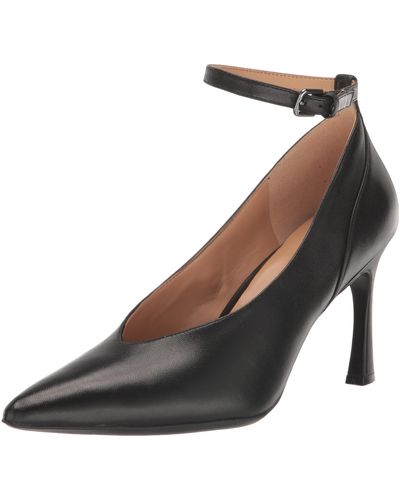 Naturalizer S Ace Pointed Toe Pumps With Ankle Strap Black Leather 10 M
