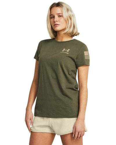 Under Armour S New Freedom Banner T-shirt, - Green