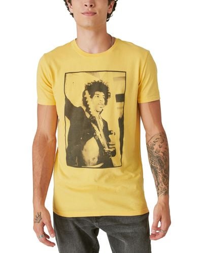 Lucky Brand Jimi Hendrix Photo Tee - Yellow