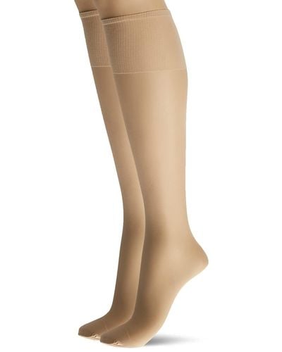 Hanes Silk Reflections Reinforced Toe Knee-highs - Natural