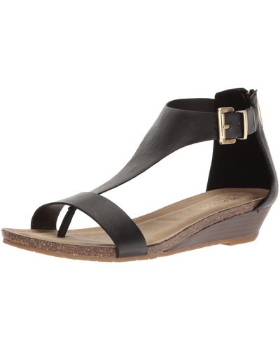 Kenneth Cole Great Gal T-strap Wedge - Black