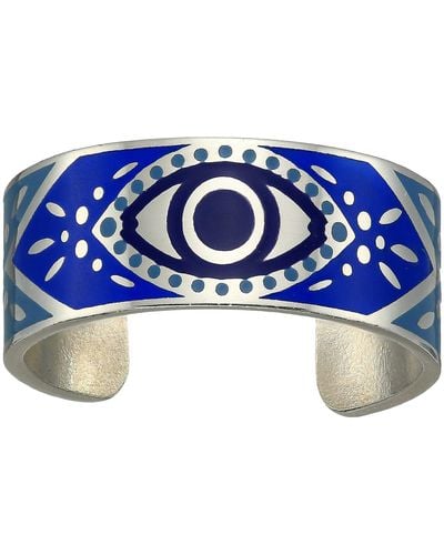 ALEX AND ANI Pc19eree02s,evil Eye Color Infusion Adjustable Ring,sterling Silver,blue