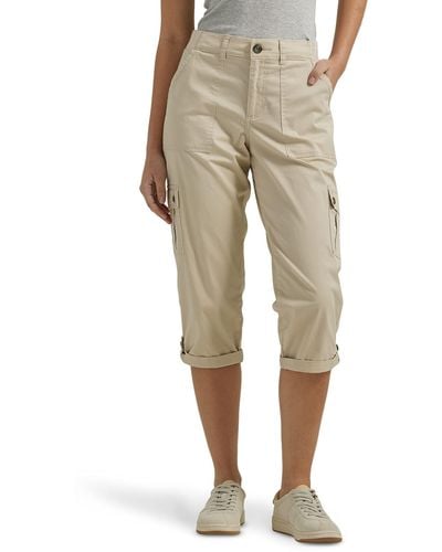 Lee Jeans Petite Flex-to-go Mid-rise Relaxed Fit Cargo Capri Pant - Natural
