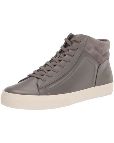 Vince S Fynn Sneaker Smoke Gray Leather 13 M - Black