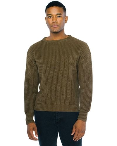 American Apparel Fisherman's Long-sleeve Pullover Knit Sweater - Green